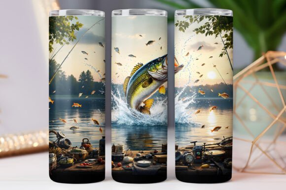 Bass Fishing Tumbler Wrap Graphics for Tumbler Wraps