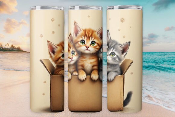 Box Cat Kitty Tumbler Wrap Graphics Review