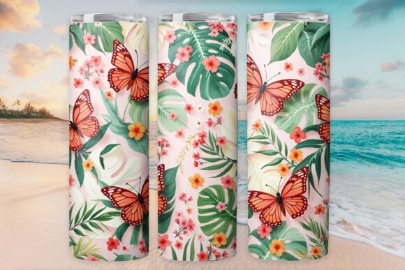 Butterfly Floral Tumbler Wrap: Graphics & Tumbler Wraps