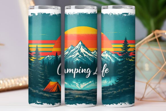 Camping Tumbler Wrap Camping Life Wrap Graphics