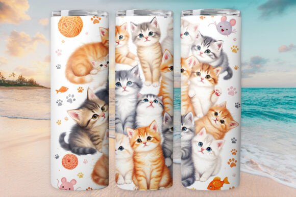 Cat Kitty Tumbler Wrap: Graphics for Tumbler Wraps