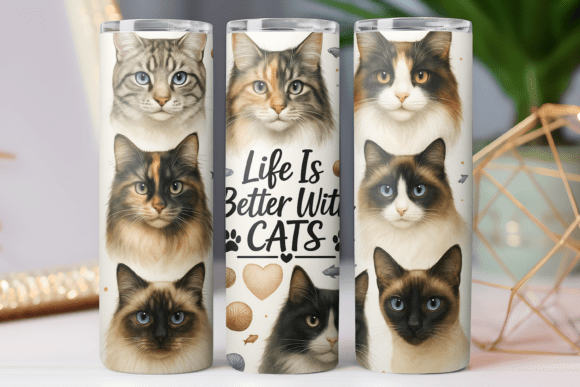 Cats Animal Tumbler Wrap: Graphics for Tumbler Wraps