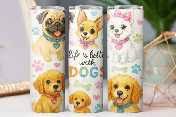 Dogs Animal Tumbler Wrap Graphics for Tumbler Wraps