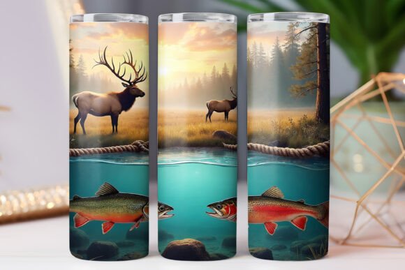 Fishing and Hunting Lover Tumbler Wraps Graphics