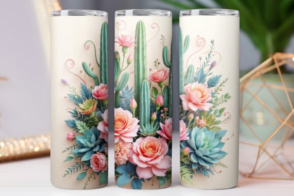 Floral Plant Tumbler Wrap: Graphics for Tumbler Wraps