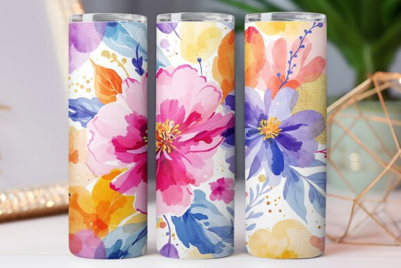 Floral Tumbler Wrap Watercolor Flower