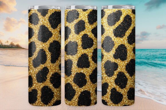 Gold Leopard Glitter Graphics for Tumbler Wraps