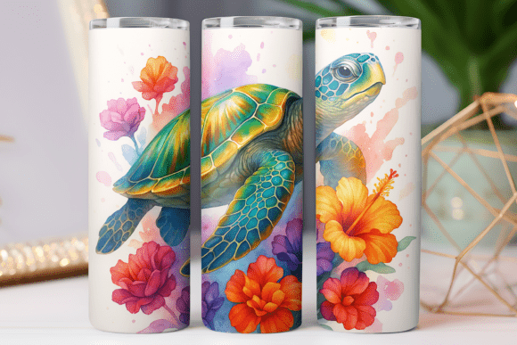 Graphics Tumbler Wraps: Turtle Watercolor Animal Design Review
