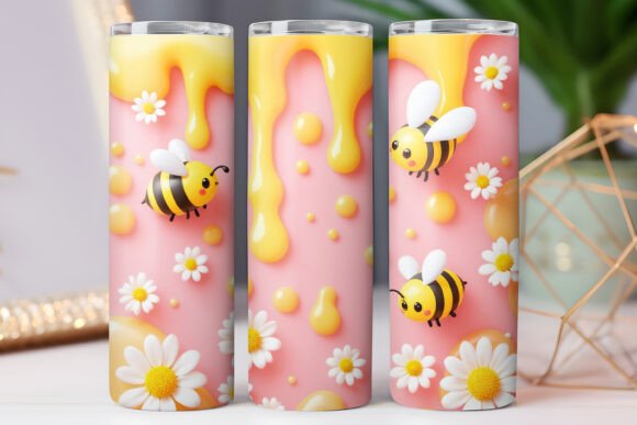 Honey Bee Sunflower Tumbler Wrap Graphics & Wraps