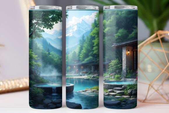 Japanese Nature Anime Tumbler Wraps 20oz Graphics