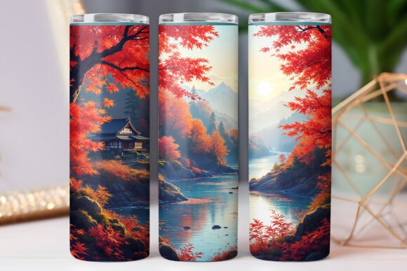 Japanese Nature Tumbler Wrap Graphics for Tumbler Wraps