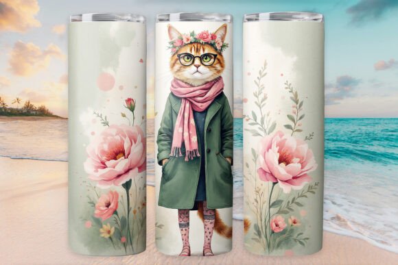 Lady Cat Kitty Tumbler Wrap 20oz: Tumbler Wraps Graphics Review