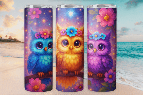 Owl Animal Tumbler Wrap for 20oz Skinny Graphics & Tumbler Wraps