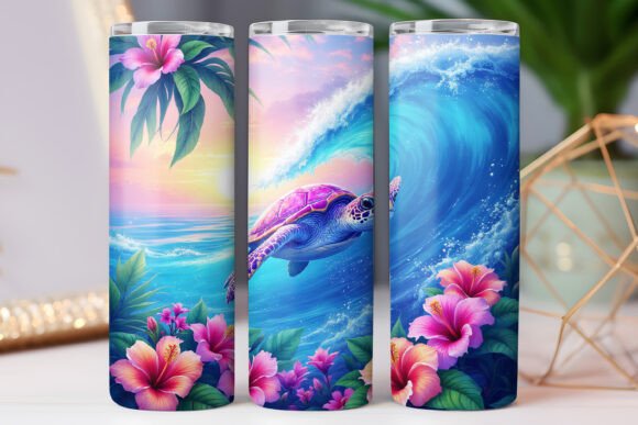Sea Turtle Tumbler Wrap Graphics for Tumbler Wraps