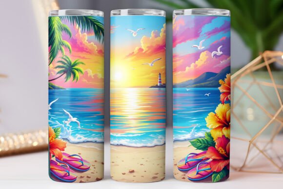 Summer Beach Vacation Tumbler 20oz Photo: Graphics for Tumbler Wraps