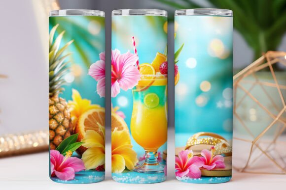 Summer Vacation Tumbler Wrap Graphics for Tumbler Wraps