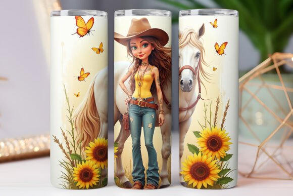 Sunflower Horse Tumbler Wrap 20oz Skinny