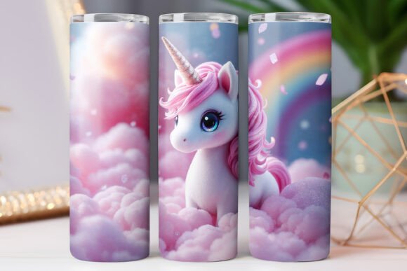 Unicorn Tumbler Rainbow Wrap Graphics for Tumbler Wraps